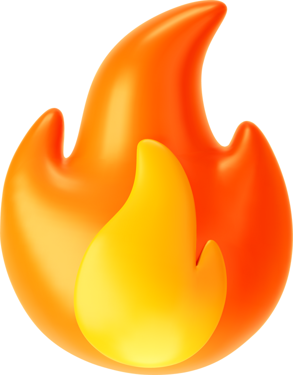 3d fire flame icon